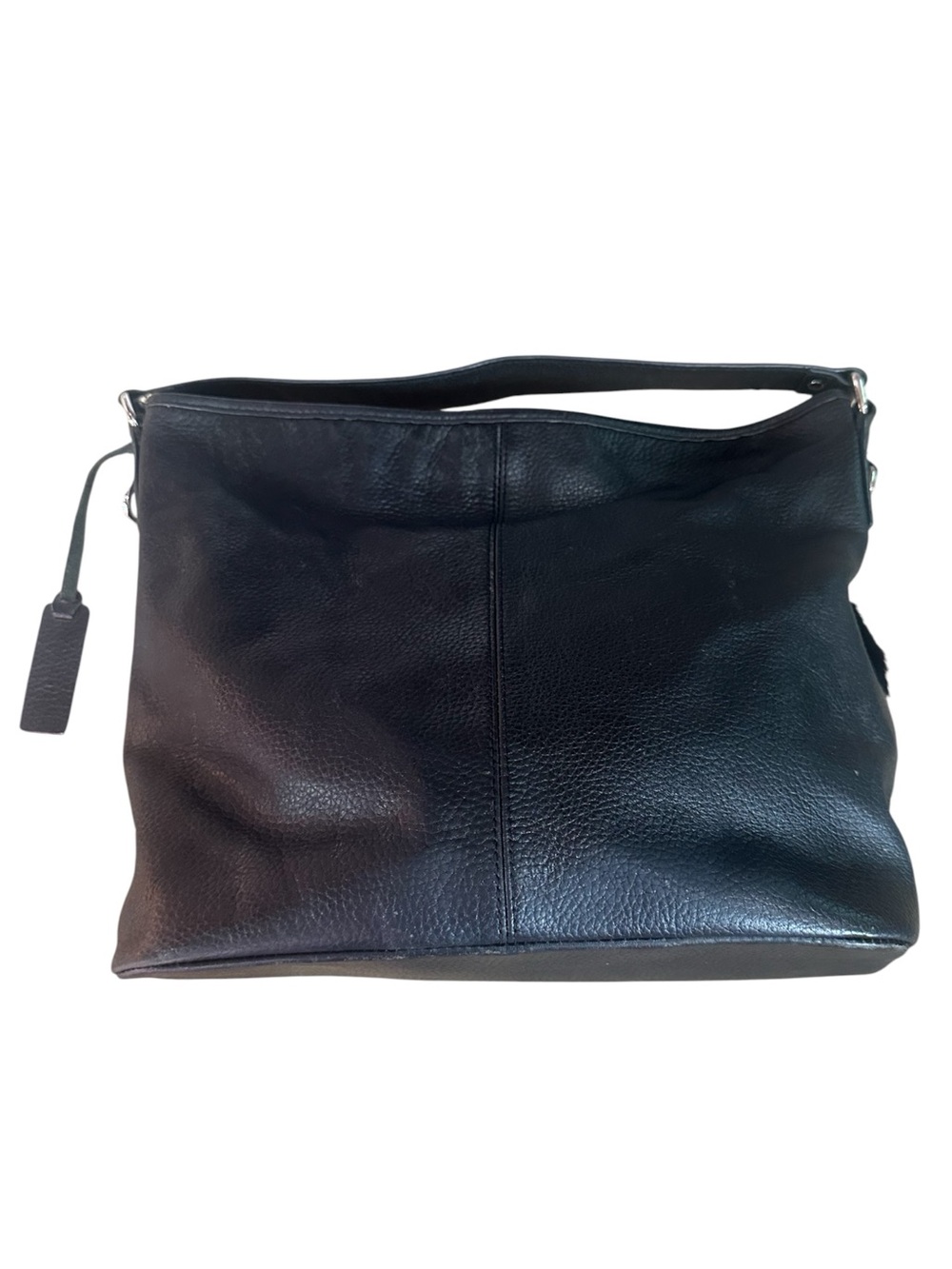 Aqua Madonna Calf Hair Stud Detail Black Leather Hobo Bag Purse - Picture 4 of 10